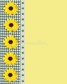 边界雏菊方格花布 绿色春天的艺术与装饰